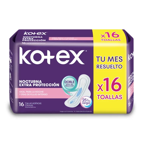 Kotex Toallas Nocturnas x 16 Un