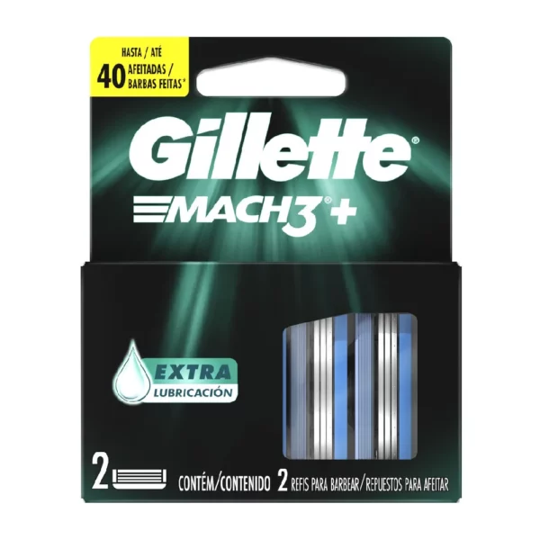 Gillette Mach3 con Extra Lubricación x 2 un