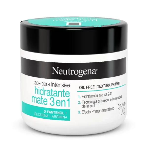 Neutrogena Crema Facial Hidratante Intesiva Mate 3 en 1 x 100 g