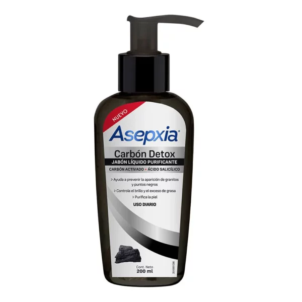 Asepxia Jabon Liquido Carbón x 200 ml