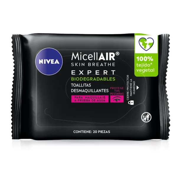 Nivea Toallita Desmaquillante Micellair Expert a Prueba de Agua x 20 un