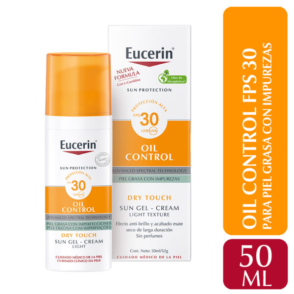 Eucerin Sun Oil Control Protector facial solar Toque Seco Piel grasa FPS 30