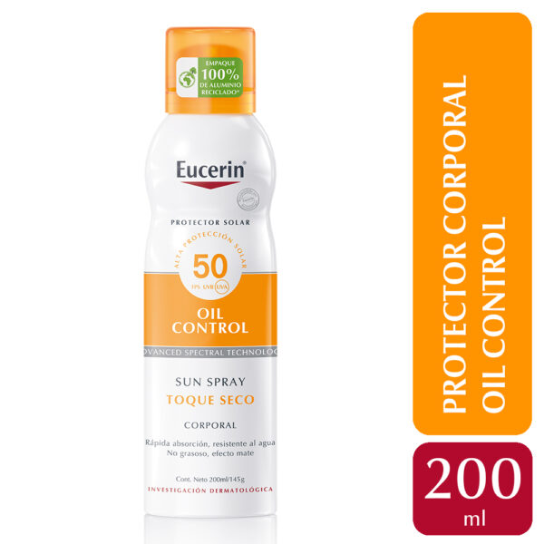 Eucerin Toque Seco Protector solar corporal en spray Piel sensible FPS 50