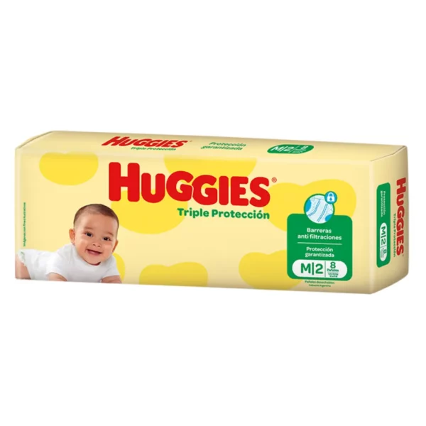 HUGGIES PAÑAL TRIPLE PROTECCION M X8