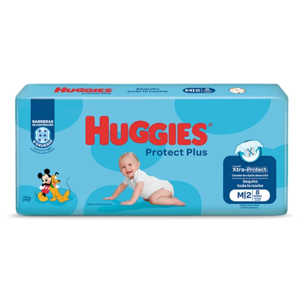 HUGGIES PAÑAL PROTECT PLUS M X8