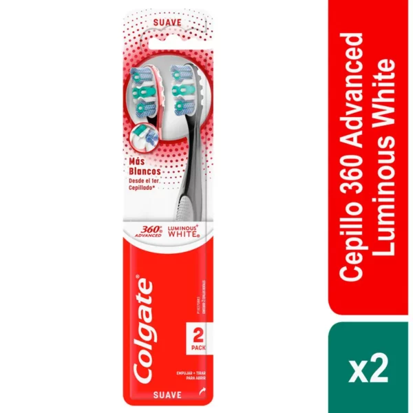 COLGATE CEPILLO DENTAL 360 ADVANCE LUMINOUS WHITE